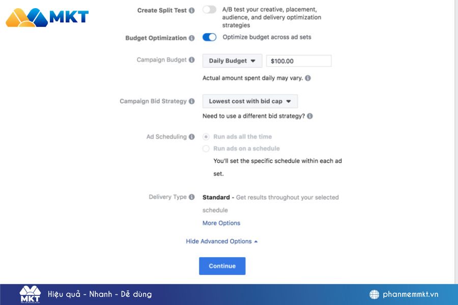 Thiết lập ngân sách và lịch chạy Thiết lập ngân sách và lịch chạy