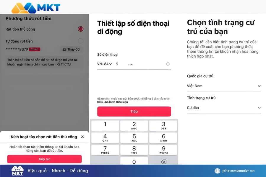 Chọn phương thức rút tiền Chọn phương thức rút tiền