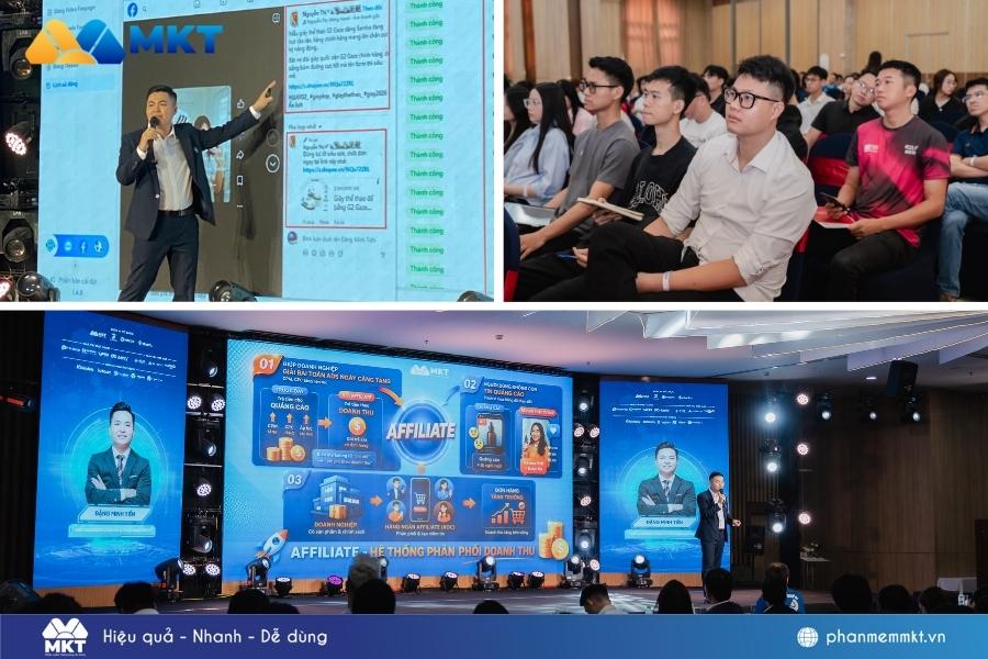 Chiến lược làm Affiliate đa kênh tự động bằng AI đột phá X10 doanh thu từ Chuyên gia Đặng Minh Tiến 4 Phần mềm làm affiliate đa kênh MKT Affiliate được demo trực tiếp tại sự kiện