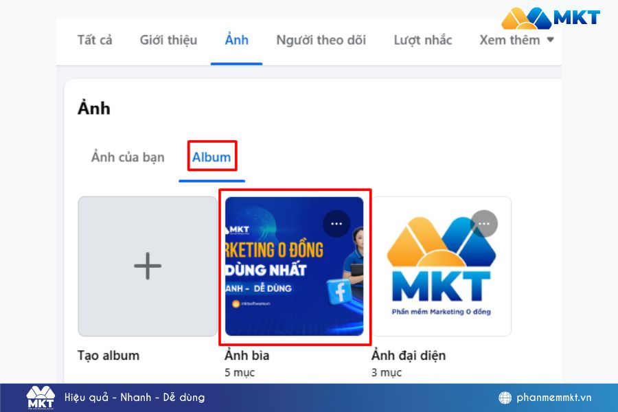Chọn album cần lấy ID ảnh Chọn album cần lấy ID ảnh