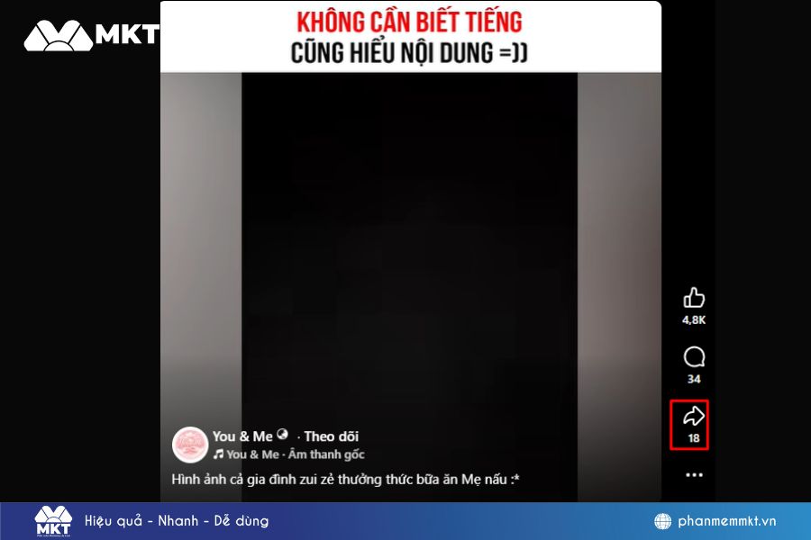 Chọn video cần lấy video và nhấp vào biểu tượng chia sẻ video Chọn video cần lấy video và nhấp vào biểu tượng chia sẻ video