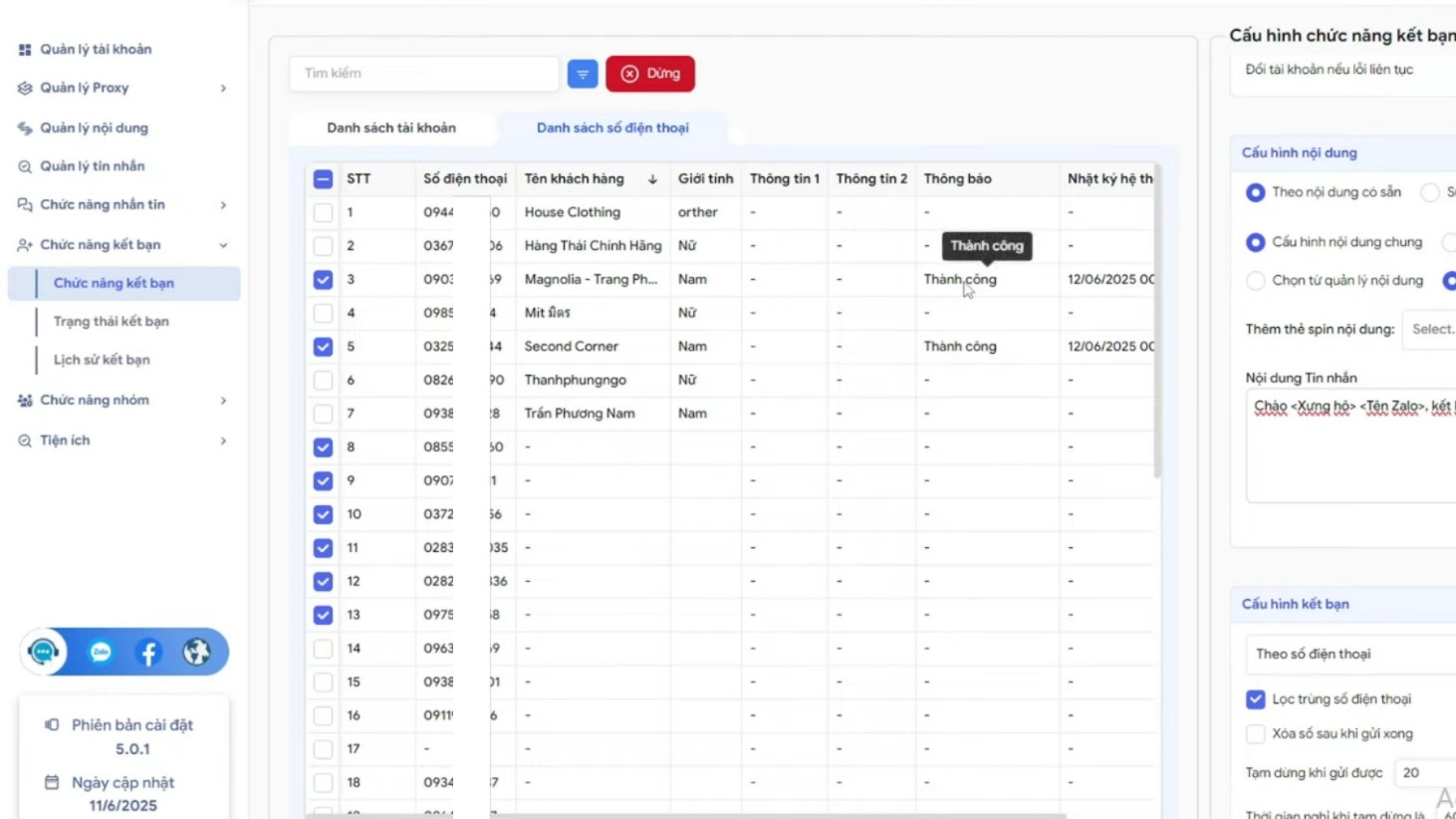 Phần mềm ZMarketing - Phần mềm Zalo marketing tự động 3 Tính năng kết bạn Zalo theo SĐT của phần mềm ZMarketing