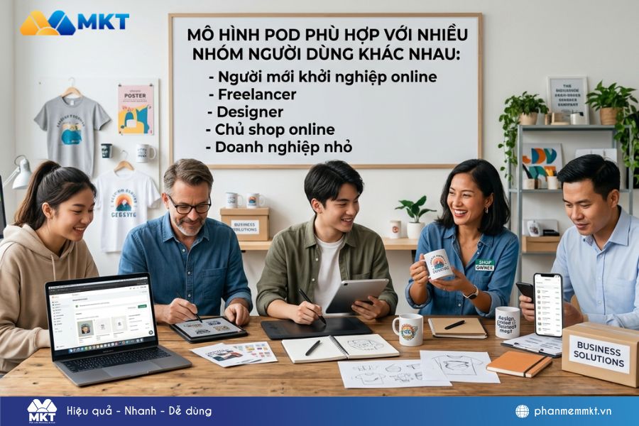 Mô hình POD phù hợp với nhiều nhóm người kinh doanh khác nhau Mô hình POD phù hợp với nhiều nhóm người kinh doanh khác nhau