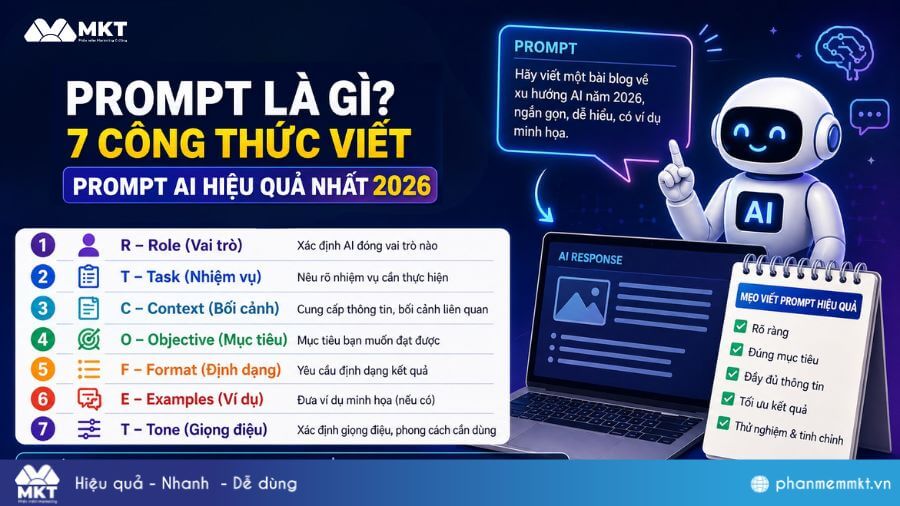 Prompt là gì? 7 Công thức viết prompt AI hiệu quả nhất 2026 1 Prompt là gì?