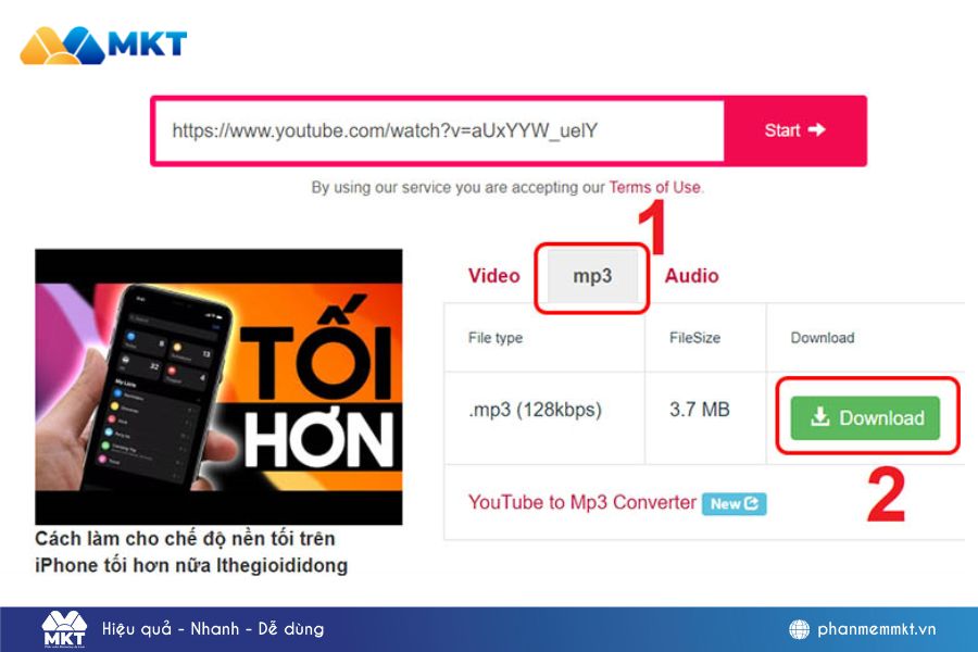 Chọn MP3 và nhấn Download - Cách tải nhạc YouTube về máy tính nhanh nhất Chọn MP3 và nhấn Download - Cách tải nhạc YouTube về máy tính nhanh nhất