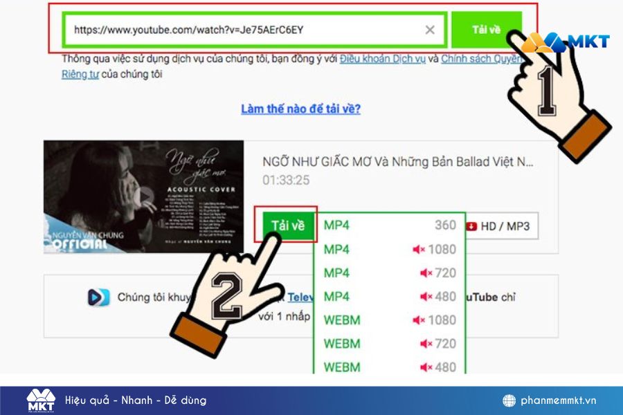 Minh hoạ về cách tải nhạc YouTube miễn phí bằng SaveFrom Minh hoạ về cách tải nhạc YouTube miễn phí bằng SaveFrom