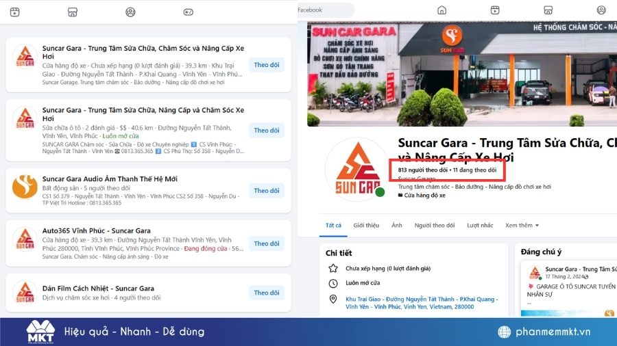 Quản lý hàng loạt các fanpage vệ tinh nhờ MKT Page Trung tâm Suncar Gara