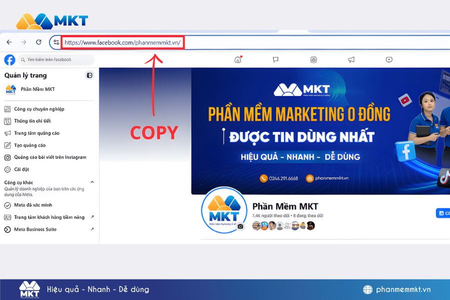 Copy đường link trên trình duyệt Copy đường link trên trình duyệt