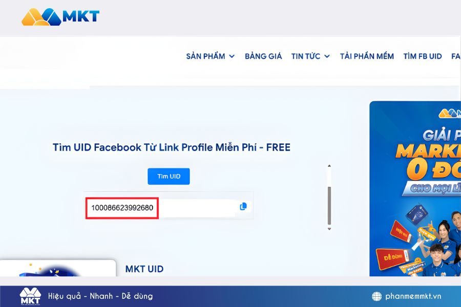 Dán link cần chuyển đổi sang UID và hệ thống sẽ trả về UID tương ứng Dán link cần chuyển đổi sang UID và hệ thống sẽ trả về UID tương ứng