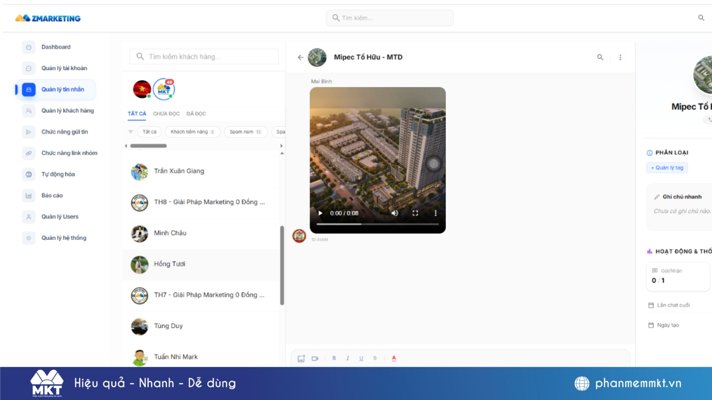 Tính năng quản lý tin nhắn Zalo Tính năng quản lý tin nhắn Zalo
