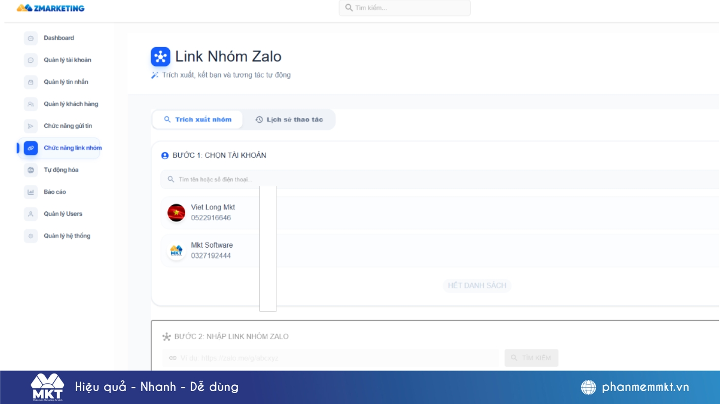 Chức năng quản lý link nhóm Zalo Chức năng quản lý link nhóm Zalo