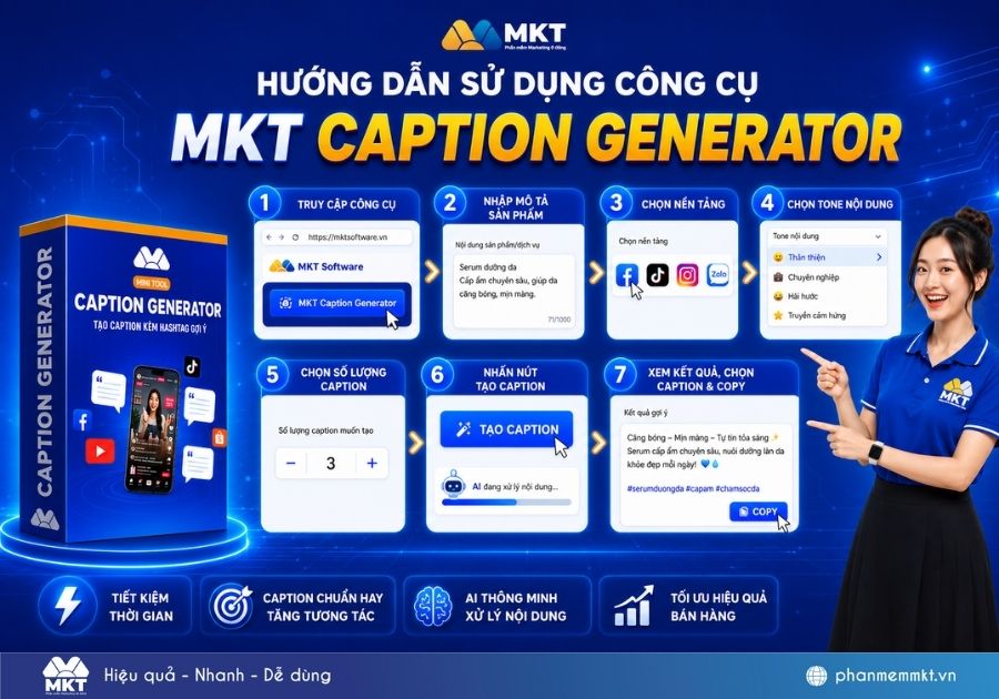 Công cụ tạo caption online bằng AI – MKT Caption Generator 3 công cụ tạo caption online