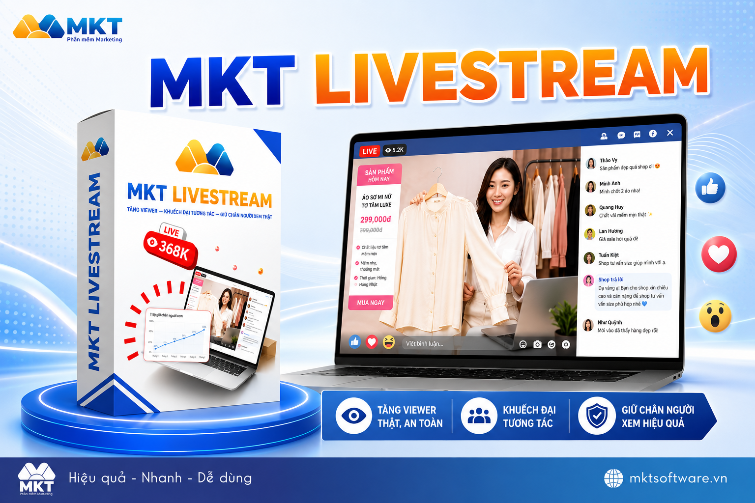 MKT Livestream giúp tăng giúp tăng viewer, duy trì tương tác, share tự động MKT Livestream giúp tăng giúp tăng viewer, duy trì tương tác, share tự động