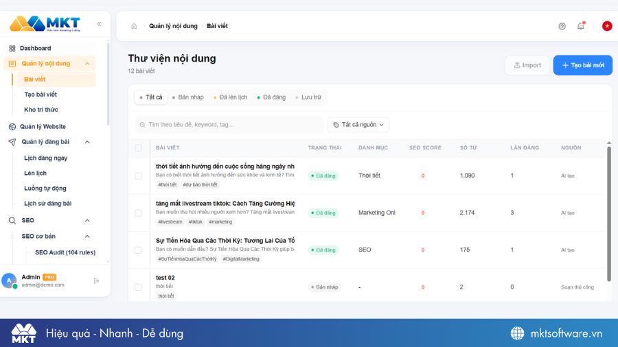 MKT SEO Web - Giải pháp xây dựng website & SEO toàn diện, không cần lập trình 3 Phần mềm MKT SEO Web