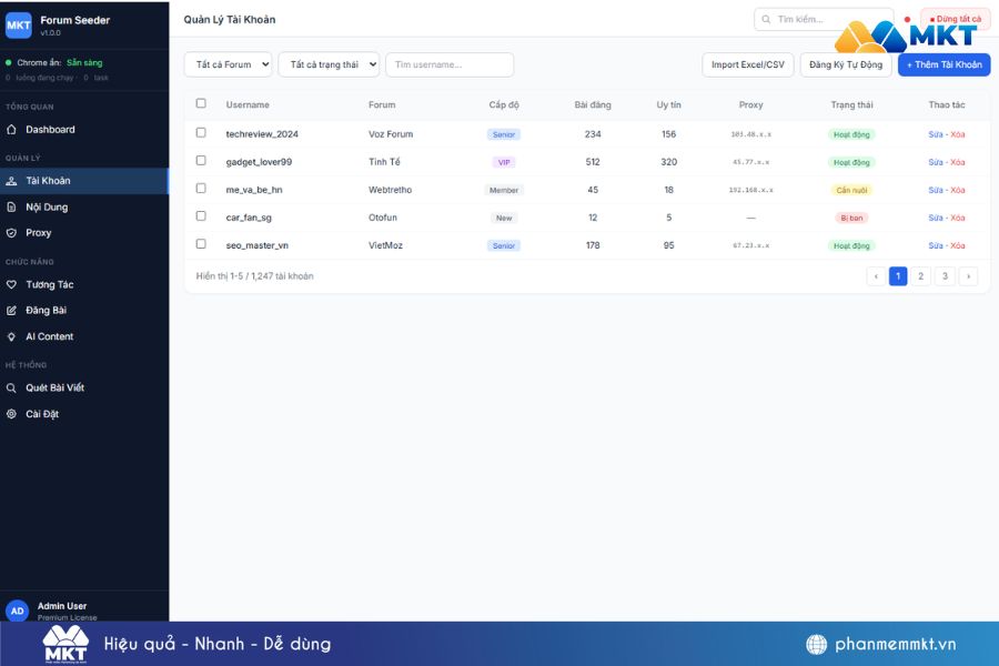 Phần mềm MKT Forum – Tool seeding diễn đàn chuyên nghiệp 2 Phần mềm MKT Forum