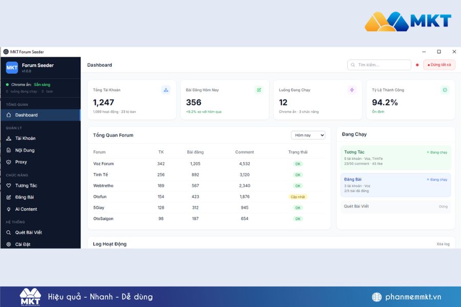 Phần mềm MKT Forum – Tool seeding diễn đàn chuyên nghiệp 5 Phần mềm MKT Forum