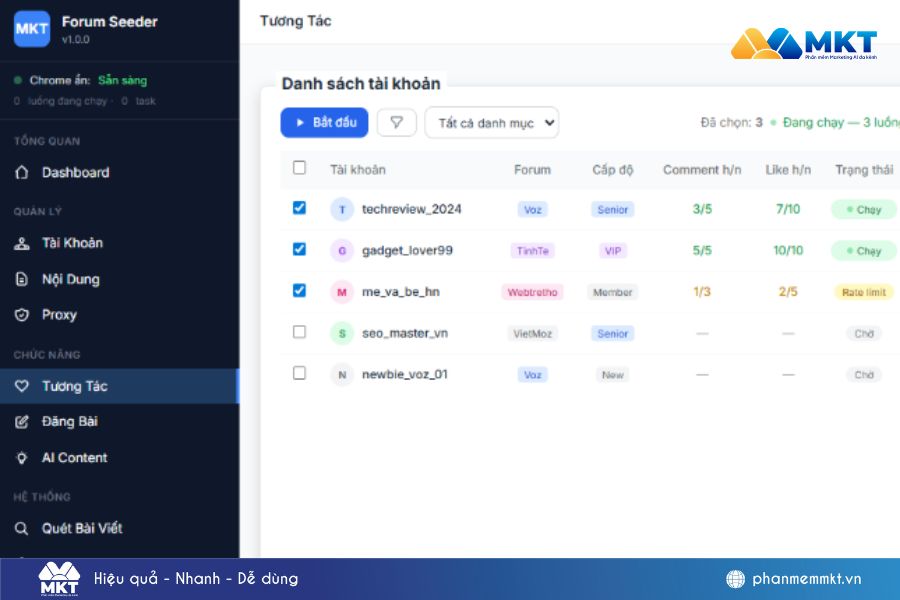 Chọn tính năng Tương Tác để bắt đầu cài đặt Chọn tính năng Tương Tác để bắt đầu cài đặt