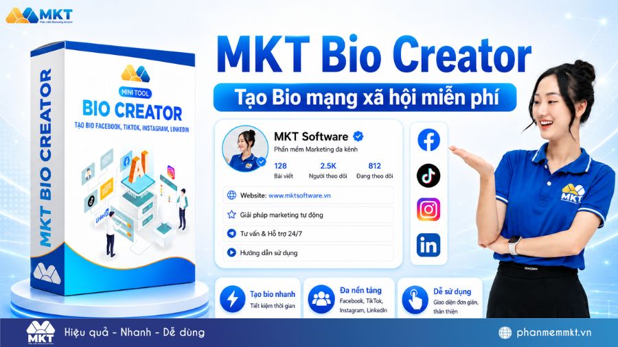 MKT Bio Creator – Công cụ AI tạo Bio mạng xã hội miễn phí nhanh nhất 1 MKT Bio Creator – Tool tạo Bio mạng xã hội miễn phí