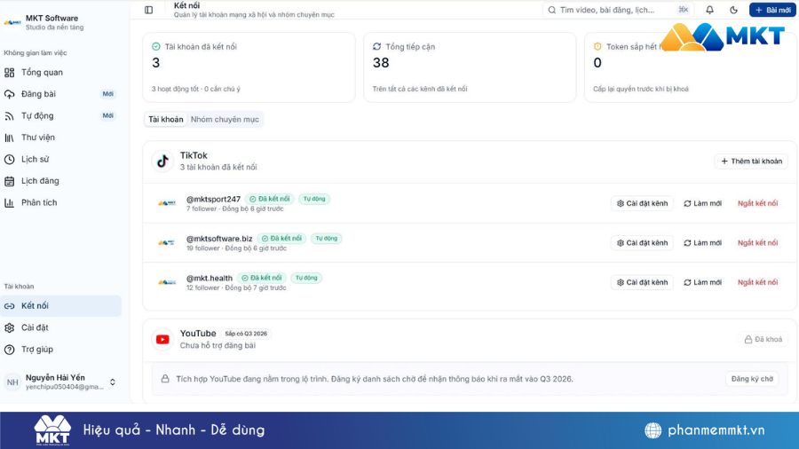 Phần mềm Xây kênh AI - Tạo video và đăng TikTok tự động 4 Xây kênh AI