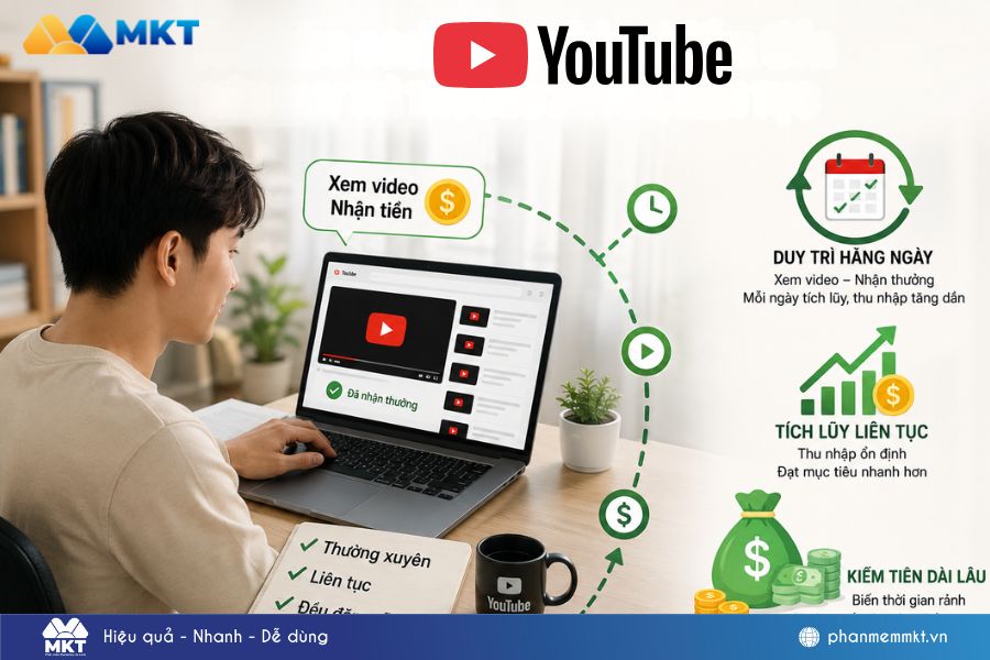 YouTube cash xem video kiếm tiền cần duy trì đều đặn để có kết quả tối ưu nhất YouTube cash xem video kiếm tiền cần duy trì đều đặn để có kết quả tối ưu nhất