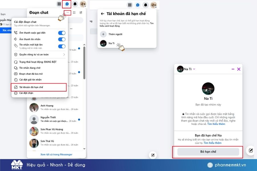 Top 3 cách bỏ hạn chế tin nhắn Messenger nhanh chóng và đơn giản 5 cách bỏ hạn chế tin nhắn