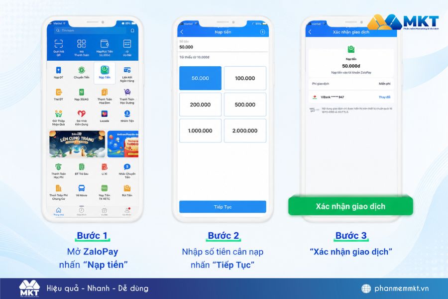 3 cách nạp tiền vào Zalo Pay đơn giản, thành công chỉ trong 1 phút 2 Cách nạp tiền vào Zalo Pay