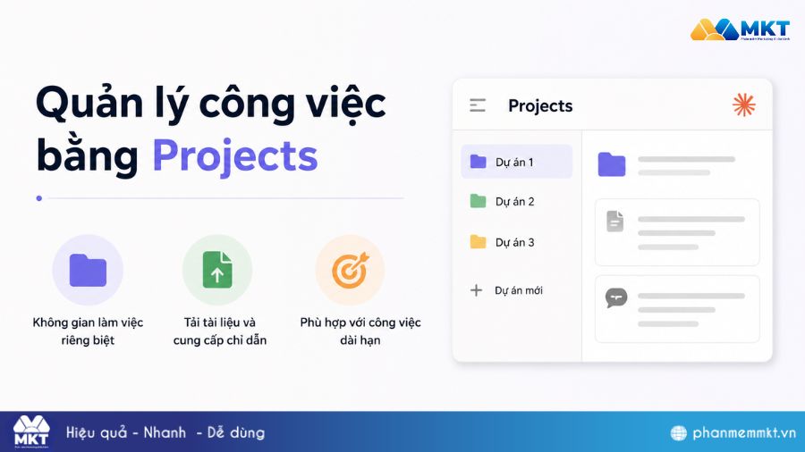Claude AI là gì? Cách ứng dụng các tính năng Claude hiệu quả 5 Quản lý công việc bằng Projects CỦA Claude AI