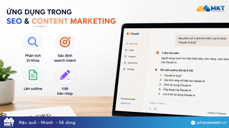 Claude AI là gì? Cách ứng dụng các tính năng Claude hiệu quả 10 Claude AI ứng dụng trong SEO và Content Marketing
