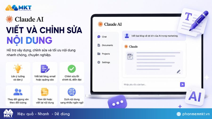 Claude AI là gì? Cách ứng dụng các tính năng Claude hiệu quả 3 Claude AI viết và chỉnh sửa nội dung