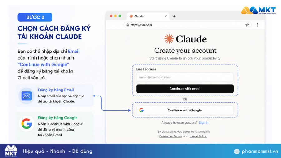 Claude AI là gì? Cách ứng dụng các tính năng Claude hiệu quả 8 Hướng dẫn đăng ký Claude AI