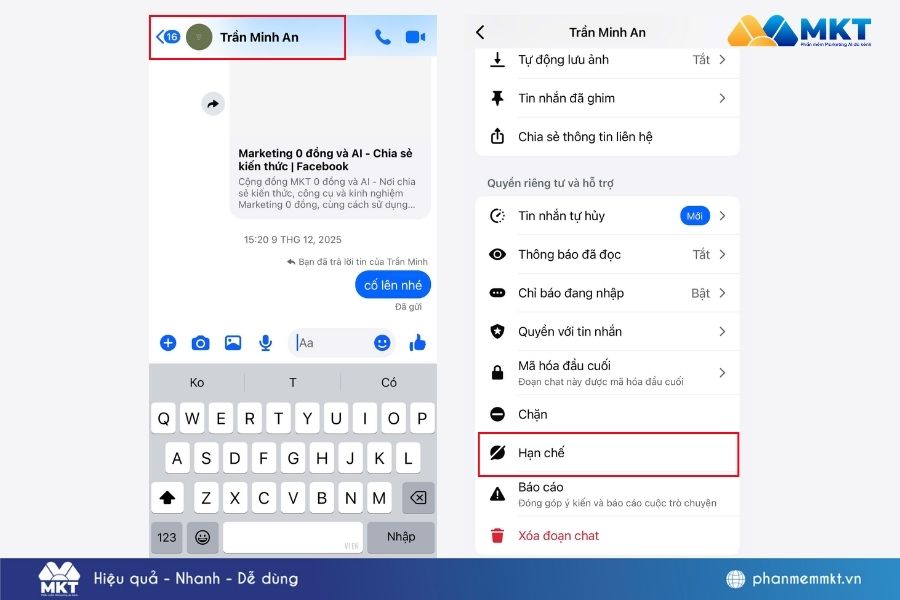 5 Cách nhận biết bị hạn chế tin nhắn Messenger cực dễ 3 Hạn chế tin nhắn Messenger