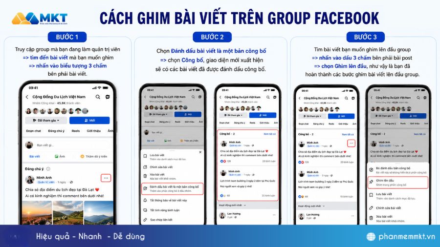 3 Cách ghim bài viết khi không có nút trên Facebook ai cũng làm được 3 Cách ghim bài viết trên Group Facebook