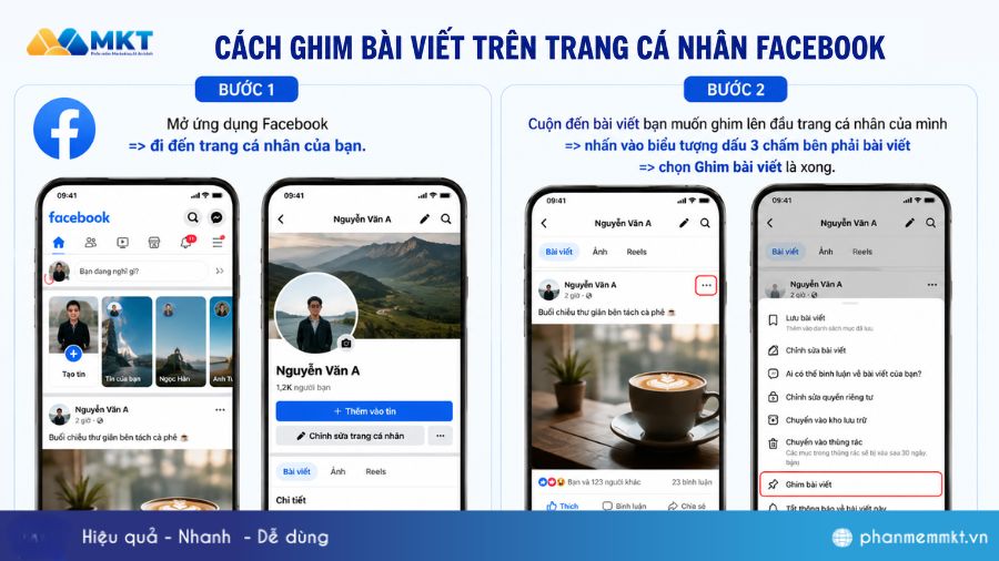 3 Cách ghim bài viết khi không có nút trên Facebook ai cũng làm được 1 Cách ghim bài viết trên trang cá nhân Facebook