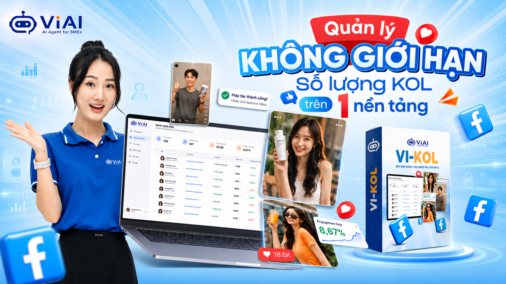 Vi KOL - Phần mềm tạo KOL ảo và quản lý toàn diện 1 VI KOL - Tool tạo và quản lý KOL