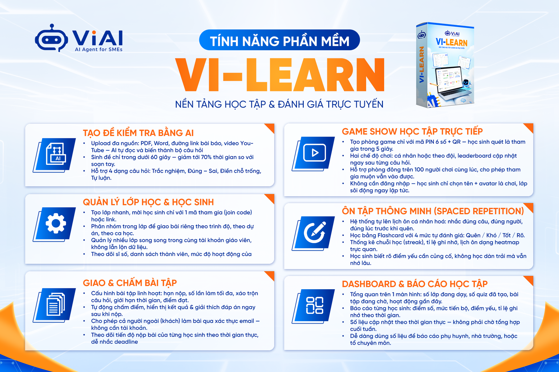 VI LEARN - Nền tảng học tập và đánh giá trực tuyến bằng AI 7 VI LEARN