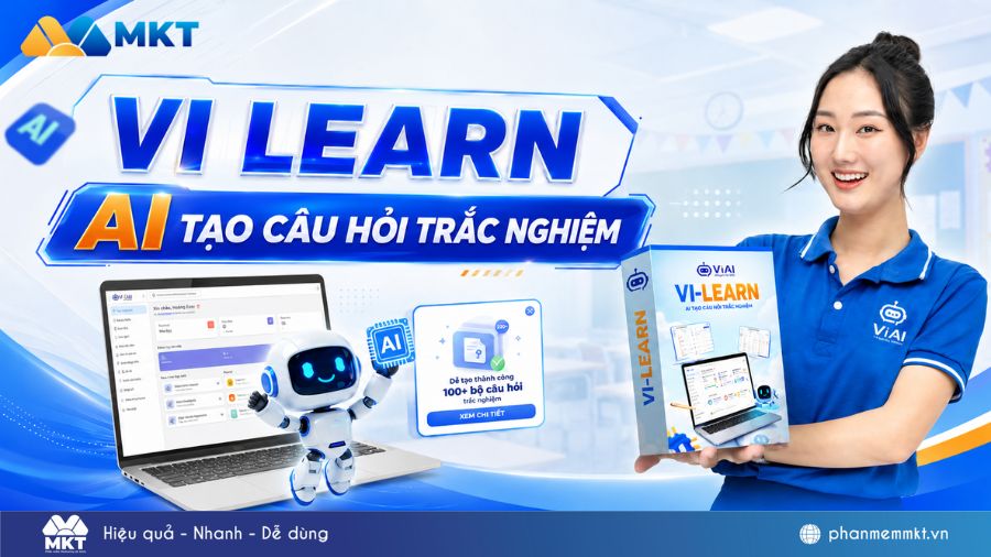 Cách AI tạo câu hỏi trắc nghiệm chỉ trong 2 phút với VI LEARN 1 AI tạo câu hỏi trắc nghiệm