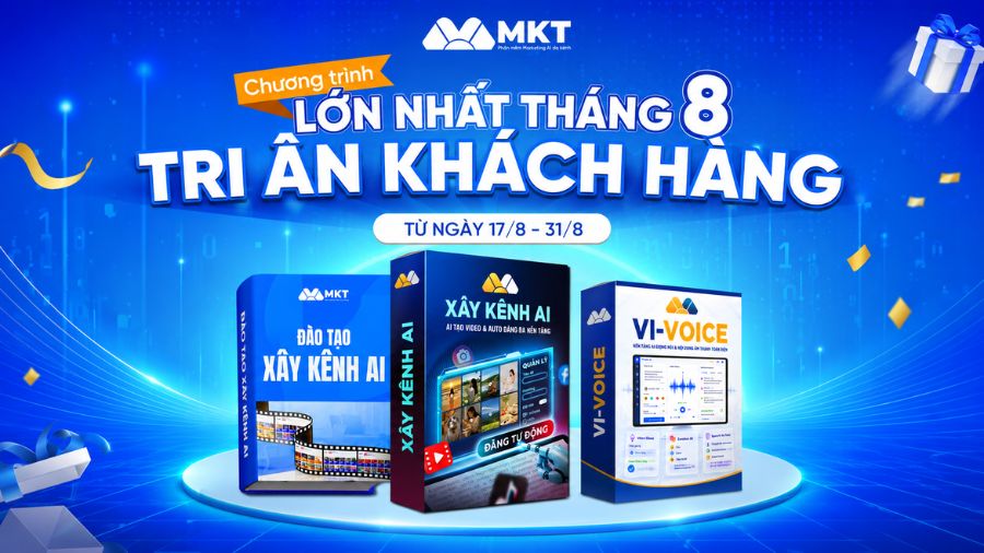 Chương trình ưu đãi tháng 08: Tri ân khách hàng, tặng quà lên tới 15 triệu đồng 1 Combo AI Agent tri ân khách hàng từ Phần mềm MKT
