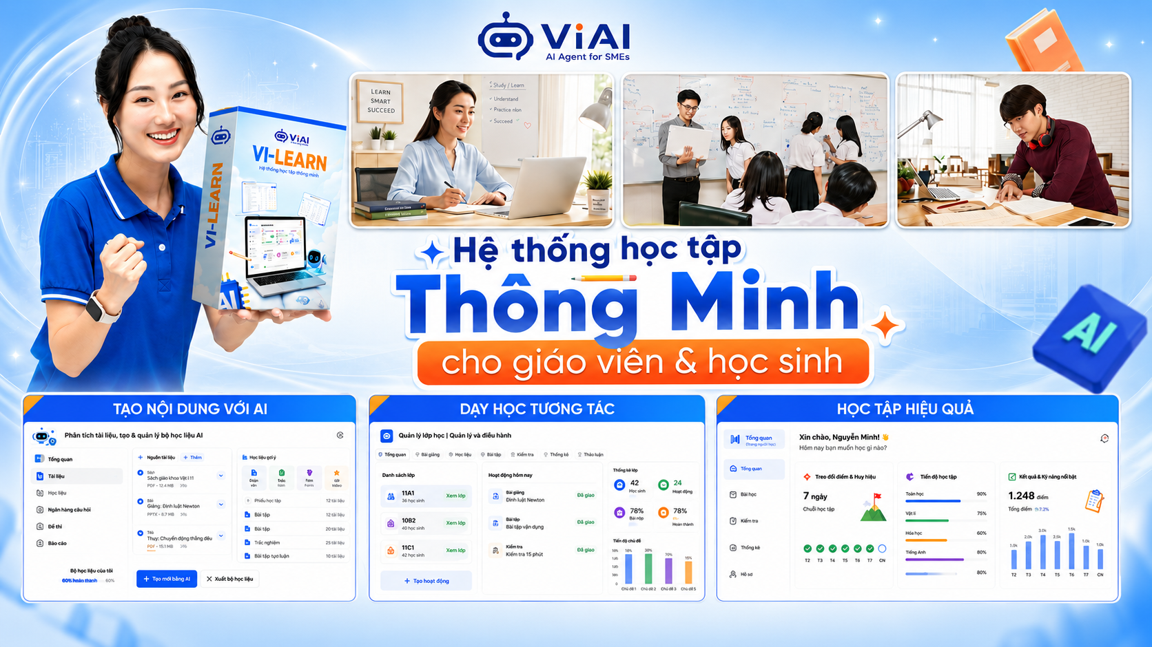 VI LEARN - Nền tảng học tập và đánh giá trực tuyến bằng AI 1 VI LEARN