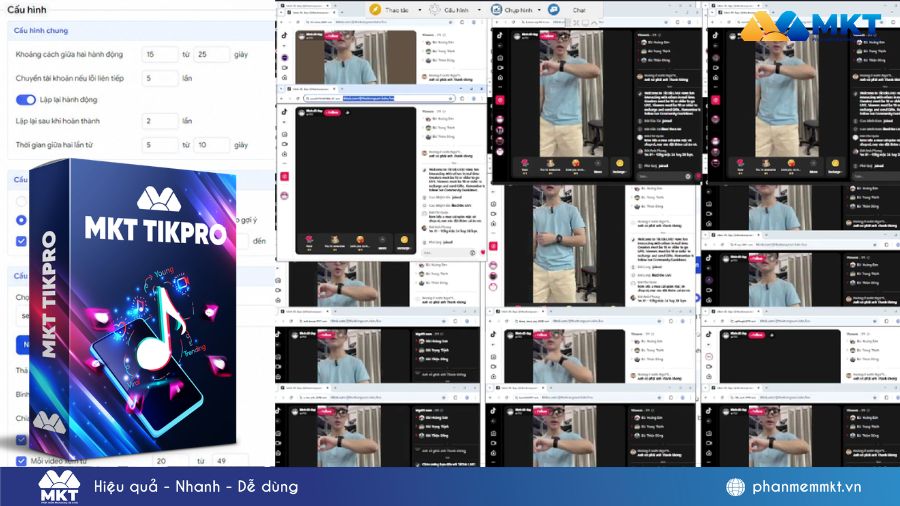 Anh Đức Chung tăng X3 hiệu suất vận hành nhiều phòng livestream với MKT TikPro 2 MKT TikPro giúp các phiên live tăng mắt xem, bình luận và lượt chia sẻ