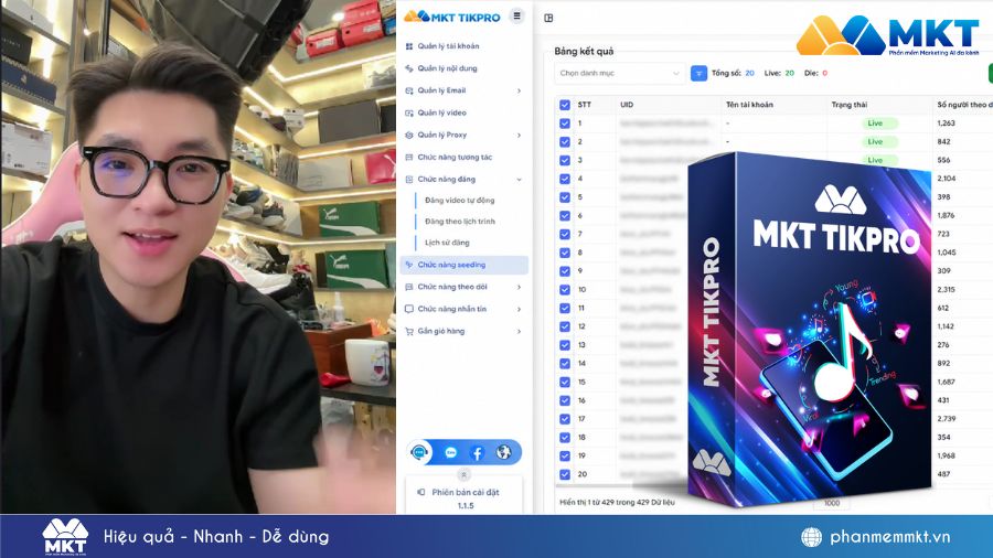 Anh Đức Đại chủ shop giày nam Hải Phòng kinh doanh trên TikTok hiệu quả với MKT TikPro 3 Anh Đại bày tỏ sự hài lòng khi sử dụng MKT TikPro