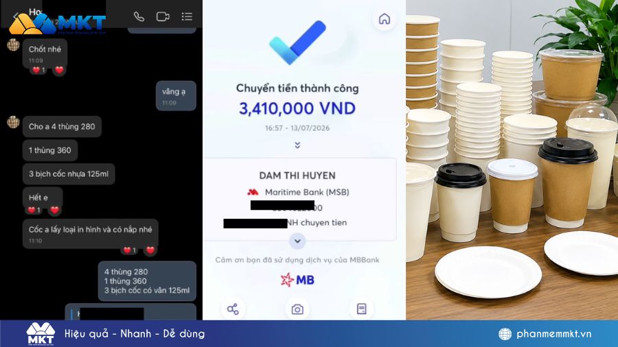 Chị Đàm Huyền: Từ tìm khách thủ công đến những đơn hàng triệu đồng nhờ ZMarketing PC 2 Đơn hàng phát sinh sau khi chị Huyền ứng dụng ZMarketing PC
