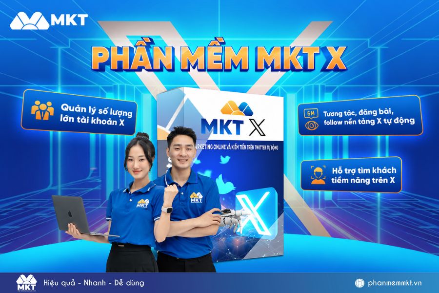 Phần mềm MKT X - Phần mềm bán hàng trên Twitter (X) 2 MKT X - Phần mềm tăng follow, tương tác, đăng bài tự động