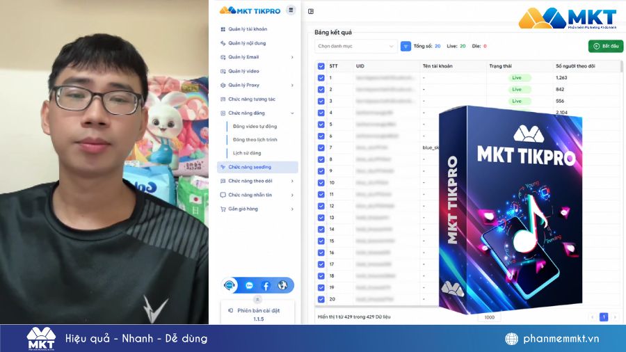 MKT TikPro giúp kênh TikTok Shop Bác Sĩ Bỉm Sữa tăng hàng nghìn mắt xem live như thế nào? 2 Anh Quý chia sẻ cách ứng dụng MKT TikPro