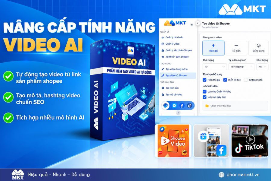 Hướng dẫn 3 cách tạo video AI Shopee dễ làm cho nhà bán hàng 1 Tạo video AI Shopee
