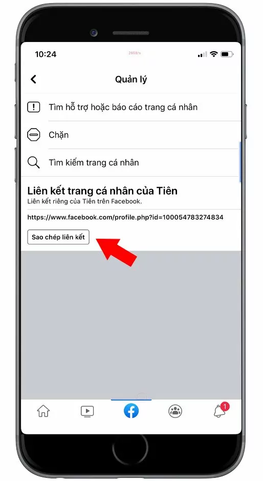 lay link fb profile tren dien thoai b2