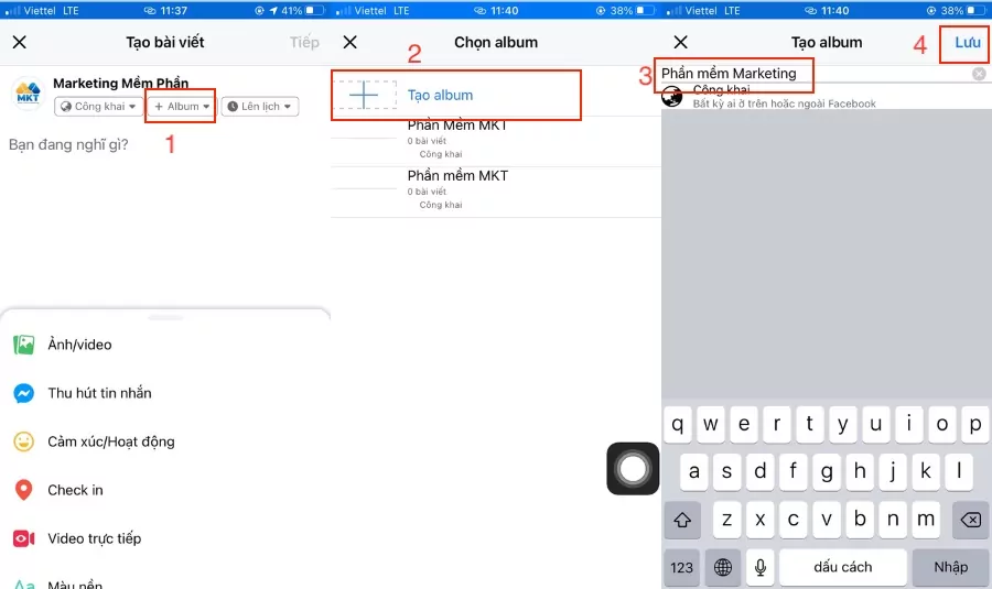 cách tạo album trên fanpage