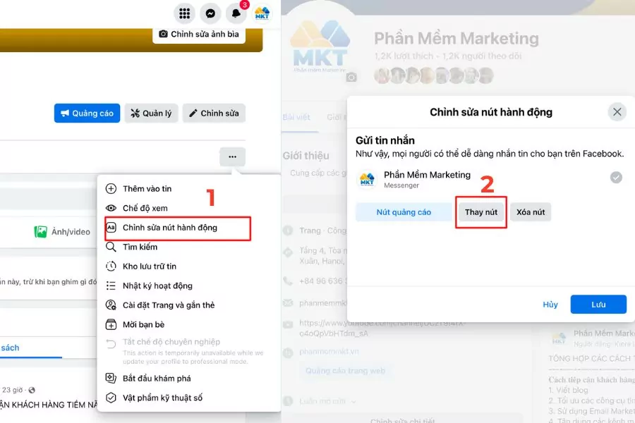 cách thêm nút gọi ngay trên trang fanpage
