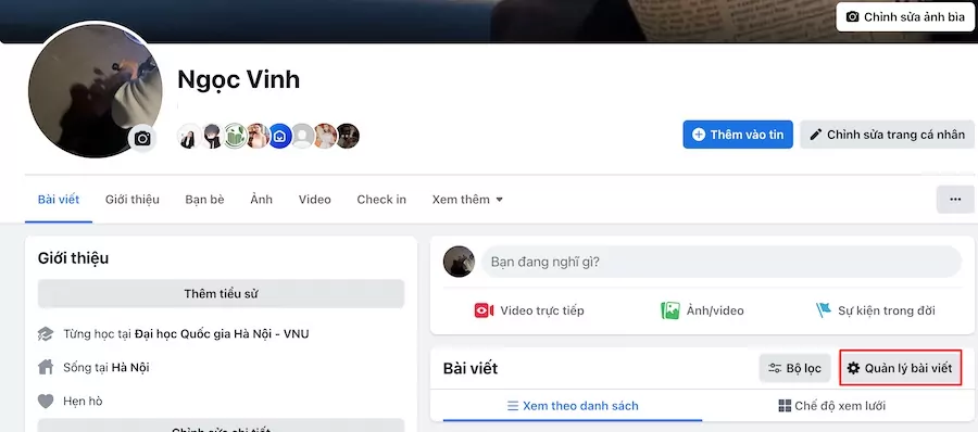 cách xóa hết post trên facebook