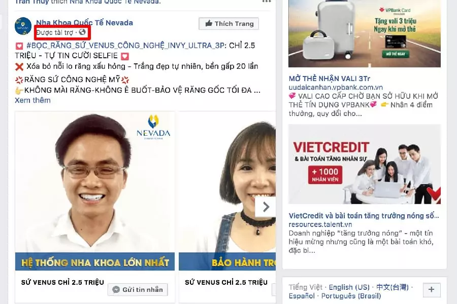 Dấu hiệu nhận biết quảng cáo Facebook