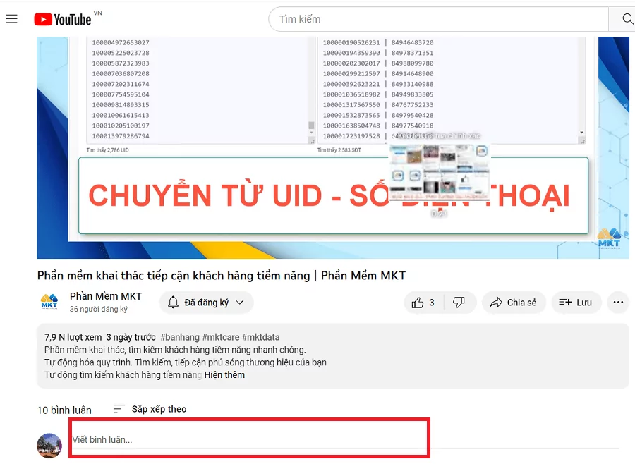 cách comment trên youtube